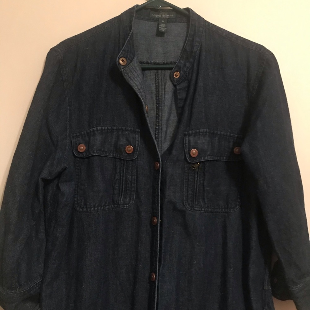 Dark rinse blue jean dress